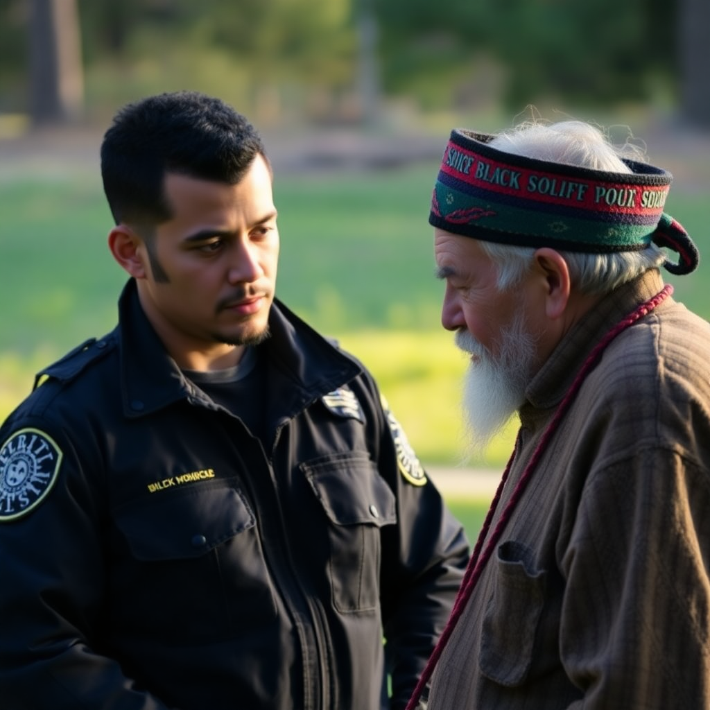 Security professional with community elder